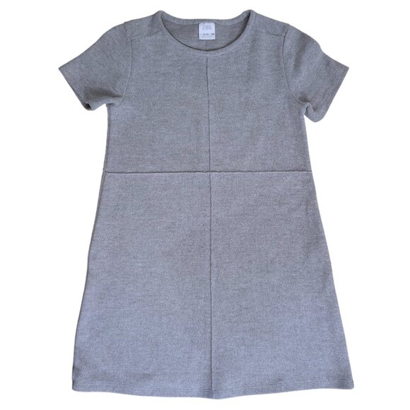 ZARA Girls Gray Knit Short Sleeve Dress – Size 11-12 (152 cm) - Picture 10 of 11
